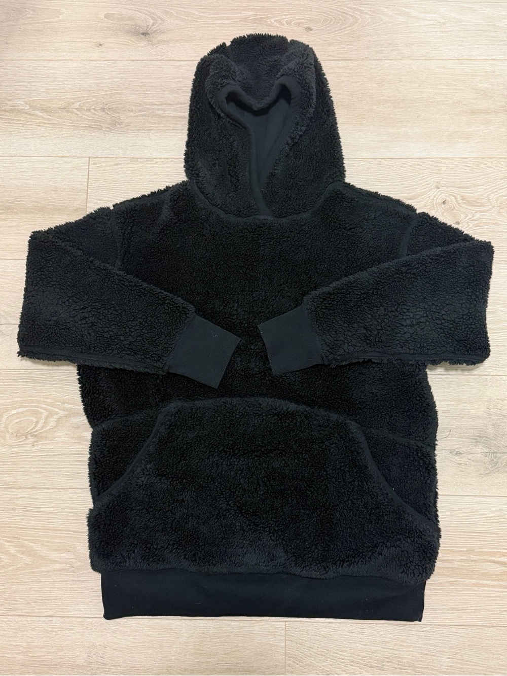 Athleta Black Sherpa Hoodie Sweatshirt/Reversible